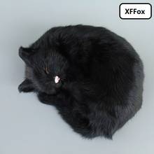 real life sleeping cat model plastic&furs simulation black cat doll gift about 25x20x11cm xf1341 2024 - buy cheap
