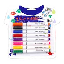 8 pçs roupas marcadores de matéria têxtil canetas de pintura de tecido diy artesanato camiseta pigmento pintura caneta escrita forro marcador caneta 2024 - compre barato