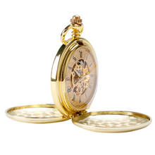 Relógio de bolso mecânico manual aberto duplo, retrô, grande, relógio de bolso, para homens e mulheres 2024 - compre barato