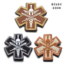 Sparta medical officer Embroidery Patches Badges Emblem 6*6cm Accessory Hook and Loop Tactical 2024 - buy cheap