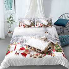 3D Christmas Quilt Cover Set White Comforter Covers Pillow Sham Full Double Single Twin Queen Size 173*230cm House Beddings 2024 - buy cheap