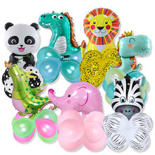 Juego de globos de látex para decoración de la casa, set de 9 unidades de globos de animales para feliz cumpleaños, Zoo, Safari, León, Tigre, mono, traje de jungla 2024 - compra barato