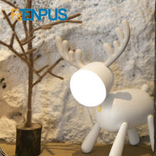 FSTENPUS Elk Led Table Lamp Deer Cartoon USB Small Night Lamp with Sleeping Lamp Desk Reading Light 2024 - buy cheap