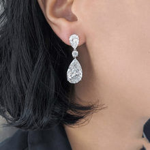 Luxury Female Big Water Drop Diamond Earrings Vintage 925 Silver Wedding Earrings For Women white topaz Stone Double Earrings 2024 - buy cheap