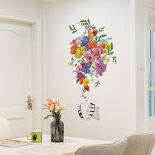 Adesivos de flores românticos para parede, decoração de flores para o quarto e sala de estar, decoração da sala de vinil faça você mesmo, 30x40cm 2024 - compre barato