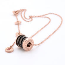 Roman Numerals Ceramics Pendants Necklaces for Women Rose Gold Stainless Steel Necklace Luxury jewelry collar  Z411 2024 - buy cheap