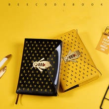 A5 honeybee Notebook Password Book with Lock Creative School Office Supplies Stationery Personal Diary Journal Cover planner 2024 - buy cheap