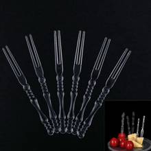 20Pcs Disposable Plastic Transparent Fork Fruit Fork Food Selection Plastic Fork Salad Vegetable Fork Birthday Cake Food Fork 2024 - buy cheap