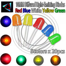 100Pcs 5Colorsx20Pcs 10MM 20mA Blue Red Yellow Green Round Light Emitting LED Diode Assorted Kit 5 Colors Hot Sale 2024 - buy cheap