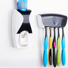 Dispensador automático de pasta de dientes para baño, juego de soporte para cepillo de dientes, estante de montaje en pared, accesorios de baño Oral, 5 uds. 2024 - compra barato