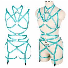 Stockings Garter Belt Harness Full Body Cage Top Blue Bustier Suspender Dance Party Punk Goth Plus Size Elastic Women Lingerie 2024 - buy cheap