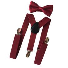 Soild Color Children Belt Bowtie Set Baby Boys Girls Suspenders Clip-on Y-Back Braces Bow Tie Elastic Kids Adjustable 2024 - buy cheap