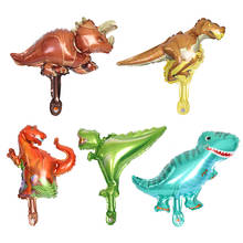 10pc/lot Mini Dinosaur Foil Aluminum Balloons Tyrannosaurus velociraptor Balloon Jurassic World Theme Party Decoration kids toy 2024 - buy cheap