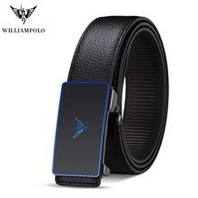 Williams Polo-Cinturón de piel auténtica para hombre, correa de cuero de lujo de alta calidad, hebilla automática de Metal, 2021 2024 - compra barato