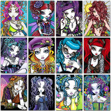 Diamond Mosaic Cartoon Girl Princess Flower Ghost Diamond Embroidery Diamond Painting Cross Stitch Kit Painting Diamond Painting 2024 - buy cheap