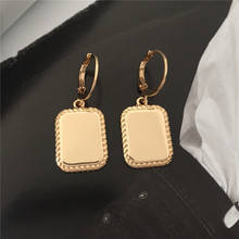 2020 Fashion Geometric Drop Earring For Women Gold Color Metal Jewelry Exaggeration Punk Big Long Rectangle Statement Earring 2024 - buy cheap