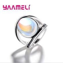 Elegant Simple Moonstone Rings For Women 925 Sterling Silver Moonstone Jewelry Anillos Wedding Gifts 2024 - buy cheap