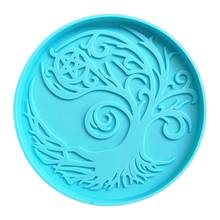 Magic Tree Coaster Epoxy Resin Mold Cup Mat Casting Silicone Mould DIY Crafts Home Decoration Ornaments Making Tools   2024 - buy cheap