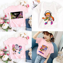 Camiseta con estampado de Splatoon para niño y niña, ropa informal de manga corta, color blanco y rosa, de verano, gran oferta, 2021 2024 - compra barato