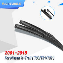 Increíble escobillas de limpiaparabrisas híbridas para Nissan x-trail Xtrail Fit, brazos de gancho, modelo año 2001 a 2018 2024 - compra barato