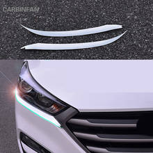 For Hyundai Tucson 2015 2016 2017 Front Head Light Lamp Eyebrow Trim Cover Car Styling ABS chrome car accessories   C760 2024 - buy cheap