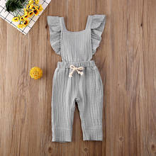 Pudcoco, Одежда для новорожденных девочек, однотонный вязаный хлопковый комбинезон без рукавов с оборками, комбинезон, наряд, костюм от солнца, одежда 2024 - купить недорого