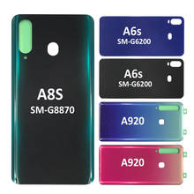 Tampa traseira de vidro de bateria, capa adesiva para substituição em porta para samsung galaxy a6s a8s a9 2018 a920 2024 - compre barato