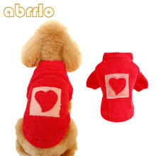 Abrrlo Lovely Dog Sweater Warm Comfort Heart Sugar Red Cat Sweater Winter And Autumn Pet Clothes Jersey Perro Dachshund XS-XL 2024 - buy cheap