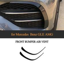 For Mercedes-Benz GLE Class Sport 2020 Car Front Bumper Fins Splitters Canards ABS Carbon Fiber Look / Black 2024 - buy cheap