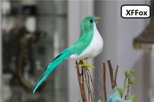 Mini modelo de pájaro verde y blanco de la vida real, espuma y pluma de simulación, lindo regalo de pájaro de alrededor de 15cm xf2564 2024 - compra barato
