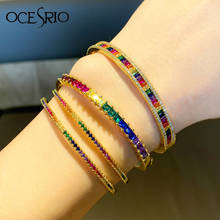 OCESRIO Gold Rainbow Bangles for Women Crystal Cuff Bracelets Rainbow Bangles CZ Cubic Zirconia Rainbow Jewelry brt-b89 2024 - buy cheap