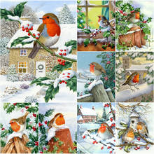 Landscape Diamond Painting Bird Winter 5D Full Drill Mosaic Snow Scenery Diamond Painting Handmade Art Home Decoration Gift 2024 - buy cheap