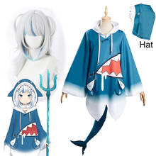 2020 VTuber Gawr Gura Cosplay Costume Hololive English Shark Suit Gawr Gura Wig and Hoodies+Hat+Tail Woman Kawaii Shark Costumes 2024 - buy cheap