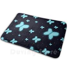 Alfombra de mariposas brillantes, alfombrilla antideslizante para suelo, dormitorio, mariposas, cielo nocturno que brillan en la oscuridad, luces azules de dibujos animados 2024 - compra barato