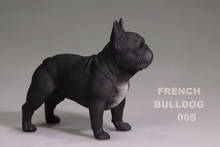 1/6 simulação de resina black bulldog francês filhotes de cachorro animais de estimação f 12 "brinquedos 2024 - compre barato