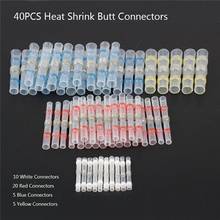40Pcs/lot 26-10 AWG Heat Shrink Butt Terminals Waterproof Insulated Splice Cable Solder Seal Wire Connectors Kit 2024 - buy cheap