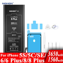 Литий-полимерные аккумуляторы Nohon для iPhone 8, 6 Plus, SE, 5S, 5C, iPhone 8Plus, 6 Plus, 6 P, 1560-3650 мАч, для Apple iPhone 8, 6 Plus, SE 2024 - купить недорого