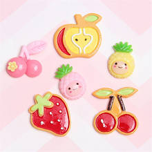 Mini Order-cabujones de resina Kawaii, 10 Uds., bonitos cabujones de frutas, cereza, piña, manzana, fresa, arcilla, joyas de cabello DIY 2024 - compra barato