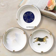 Cinzeiro de porcelana europeu, acessórios decorativos, cinzeiro de cavalo, pequeno, melhores presentes para o dia dos pais 2024 - compre barato