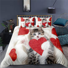 Home Textile Luxury 3D Cat Print 2/3Pcs Comfortable Duvet Cover Pillowcase Bedding Sets Single Queen and King EU/US/AU Size 2024 - buy cheap