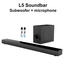 Alto-falante l5 bluetooth com subwoofer, baixo, microfone sem fio, barra de som bluetooth para casa, tv, sistema de karaokê, l5 soundbar 2024 - compre barato