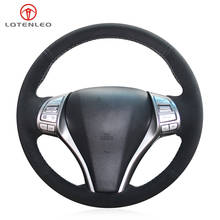 LQTENLEO Black Suede Car Steering Wheel Cover For Nissan Teana Altima 2013-2018 X-Trail Qashqai 2014-2018 Rogue Pulsar Terra 2024 - buy cheap