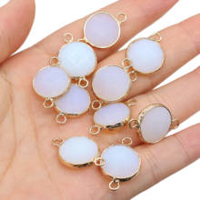 Small Faceted Connectors Natural Stone Round Opal Pendants for Fashion Jewelry Making Necklace Bracelet Accessories 2024 - buy cheap