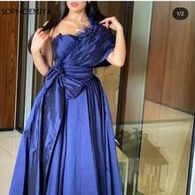 New Arrival Satin One shoulder Formal dresses evening gown abendkleider 2022 Royal blue Party evening dress women 2024 - buy cheap