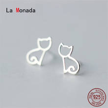 La Monada Cat Earings Studs 925 Sterling Silver Fine Jewelry Minimalist Beautiful Small Stud Earrings For Women Silver 925 2024 - buy cheap