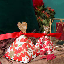 Caixa de doces de pirâmide triangular favores de casamento e presentes caixas de doces sacos para convidados decoração de casamento artigos de festa de chuveiro de bebê 2024 - compre barato