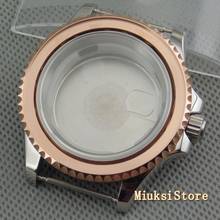 40mm safira vidro rosa caso de ouro ajuste eta 2836, dg2813/3804 miyota 82 série movimento superior assista caso 2024 - compre barato