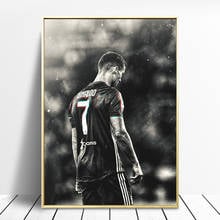 Retro estrela de futebol c-ronaldo posters e cópias esporte jogador auto-adesivo adesivos de parede arte para casa design cuadro 2024 - compre barato