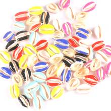 Conchas marinas naturales chapadas en 7 colores para decoración del hogar, conchas de joyería hechas a mano, accesorios colgantes de 16-19mm, TR0313, 10 Uds. 2024 - compra barato