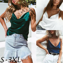 Women Slip Silk Satin Camis Summer Casual Plain Vest Tops Fashion Sleeveless Strappy Camis Women Solid Camis Plus Size S-3XL 2024 - buy cheap